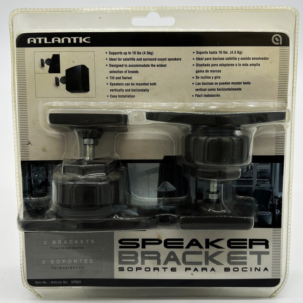 Atlantic Universal Speaker Brackets Satellite Surround Sound Tilt Swivel 10lbs